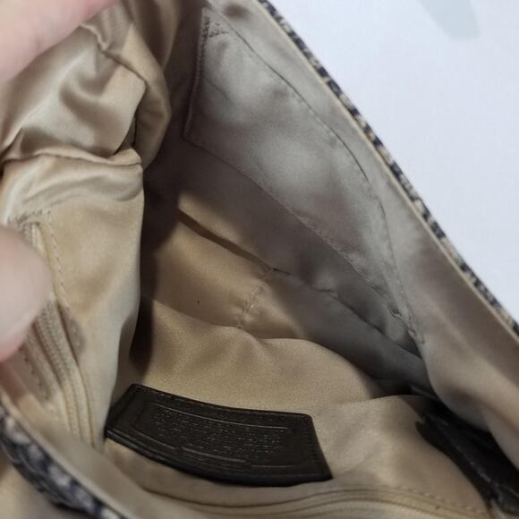 Coach Crossbody Bag Womens Gray Silver Snakeskin Print Leather Trim Flap F20036 - Picture 10 of 13